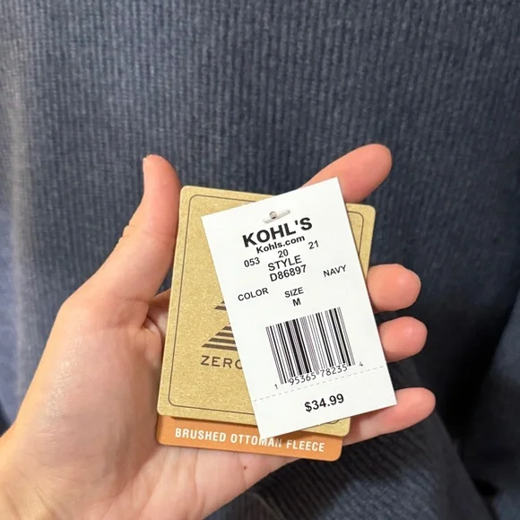 Kohl's Navy Long Sleeve Sweater - Picture 2 of 4